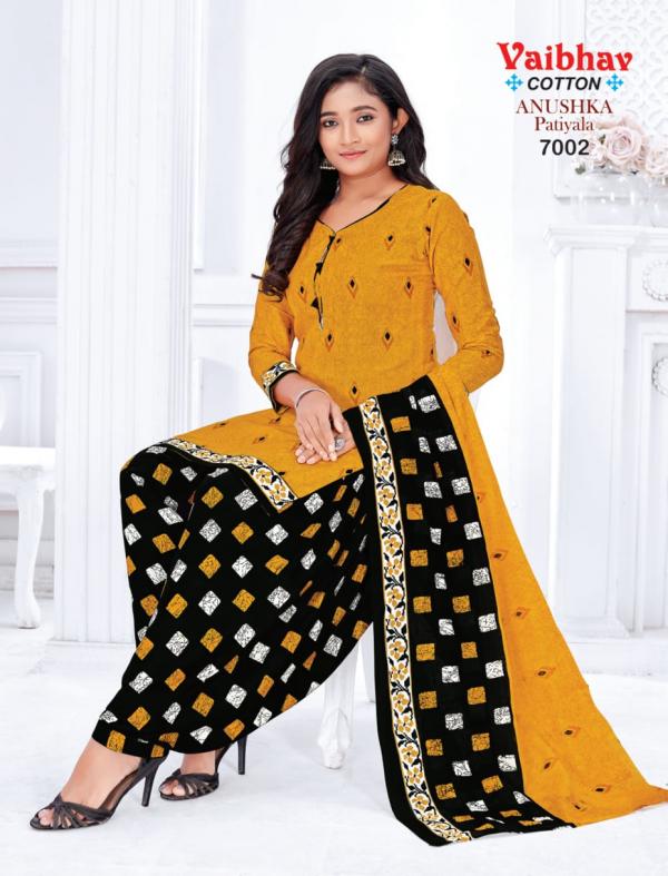 Vaibhav Anuska Wol 7 Cotton Designer Patiyala Dress Material